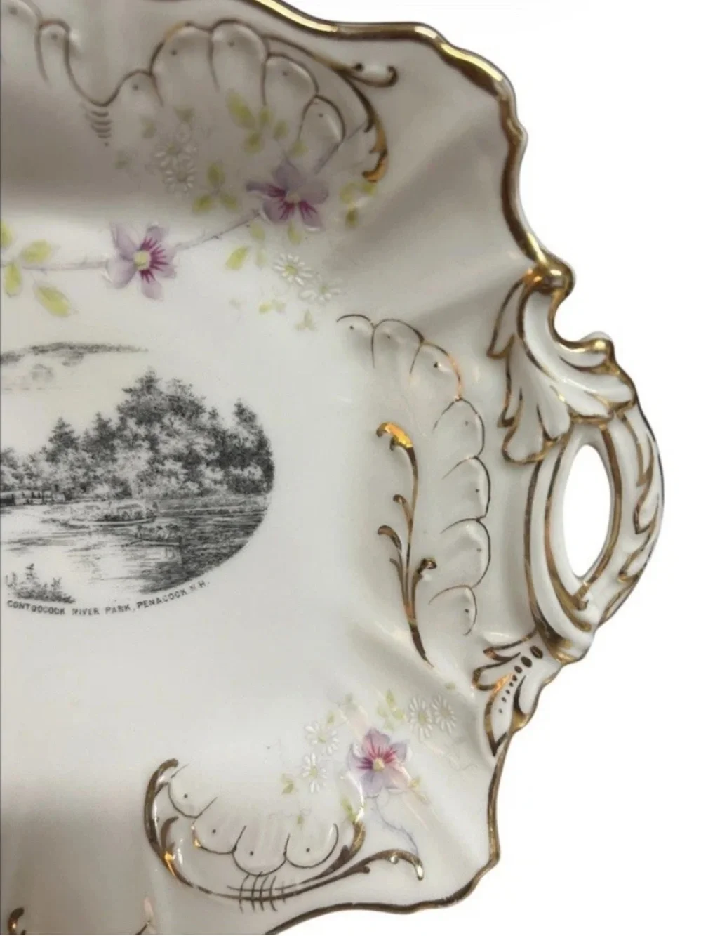 Antique W.W. Allen Penacook NH Serving Dishes Set Of 2 Transferware Germany